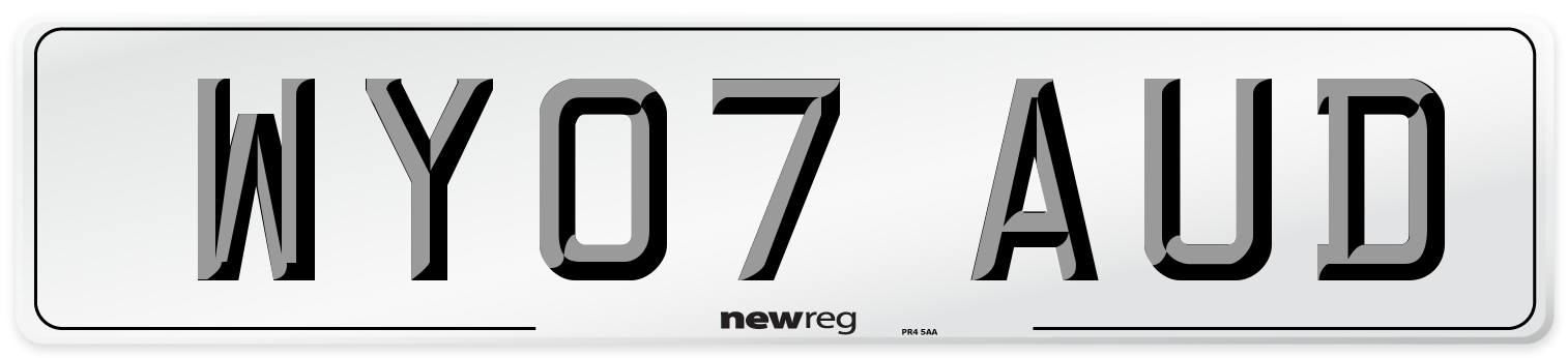 WY07 AUD Number Plate from New Reg